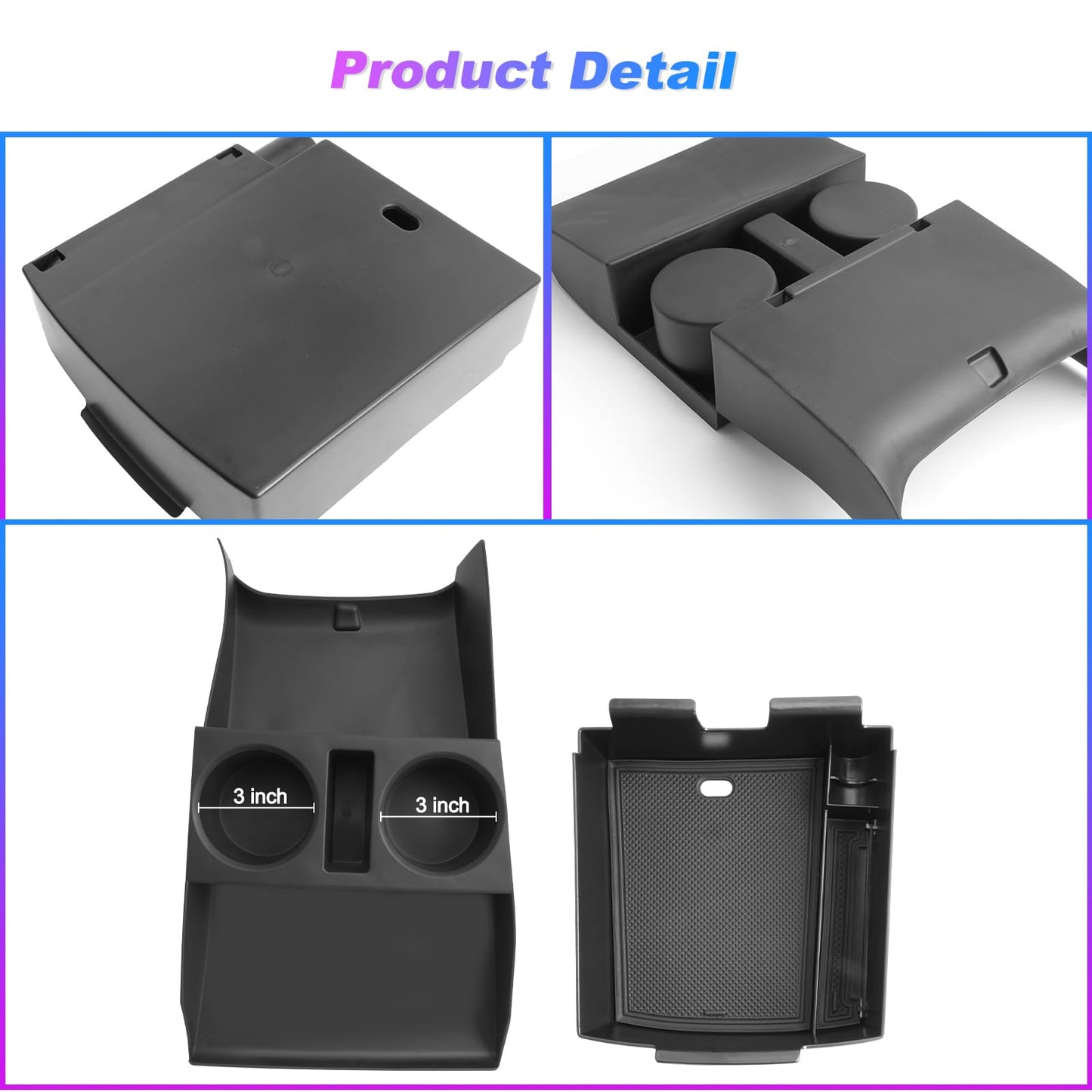 SXCY 2PCS for 2025 2026 Hyundai Tucson Center Console Organizer for 2025 2026 Hyundai Tucson (Limited) Accessories Under Console Cup Holder Tray for 2026 Tuc son Armrest Console Organizer