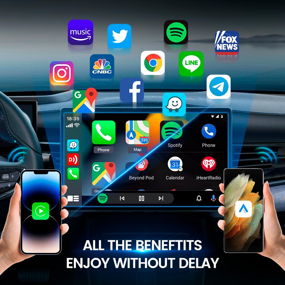CarlinKit 4.0 Wireless Android Auto & Carplay Adapter, only for The OEM Wired Carplay Car, Achieve The Wireless Life, Plug & Play, Support Online Upgrade