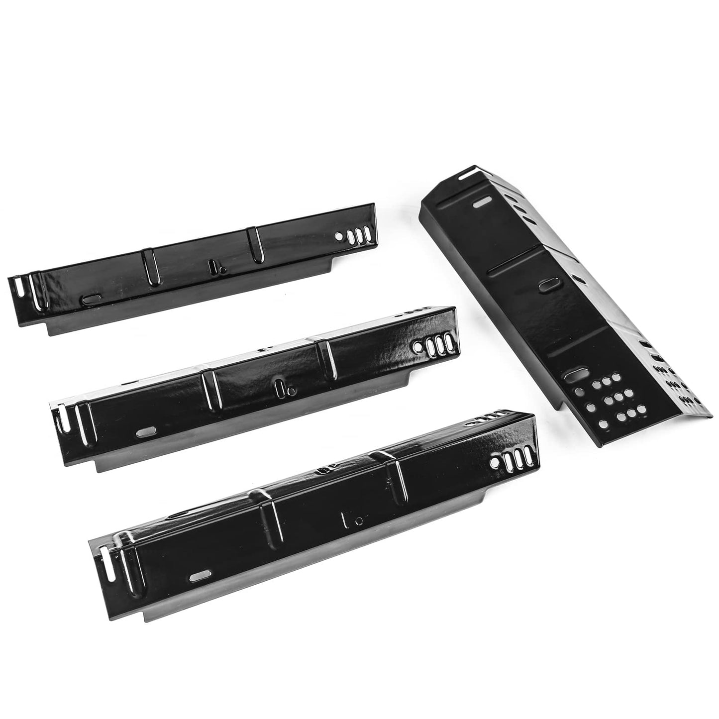 Grill Heat Plate Replacement Parts for Dyna Glo 5 Burner DGH485CRP DGH474CRP, 4 Burner DGH450CRP DGH450CRP-D, Grill Burner Covers, Porcelain Steel Heat Shield for Dyna Glo Grill Parts, 4 Pack