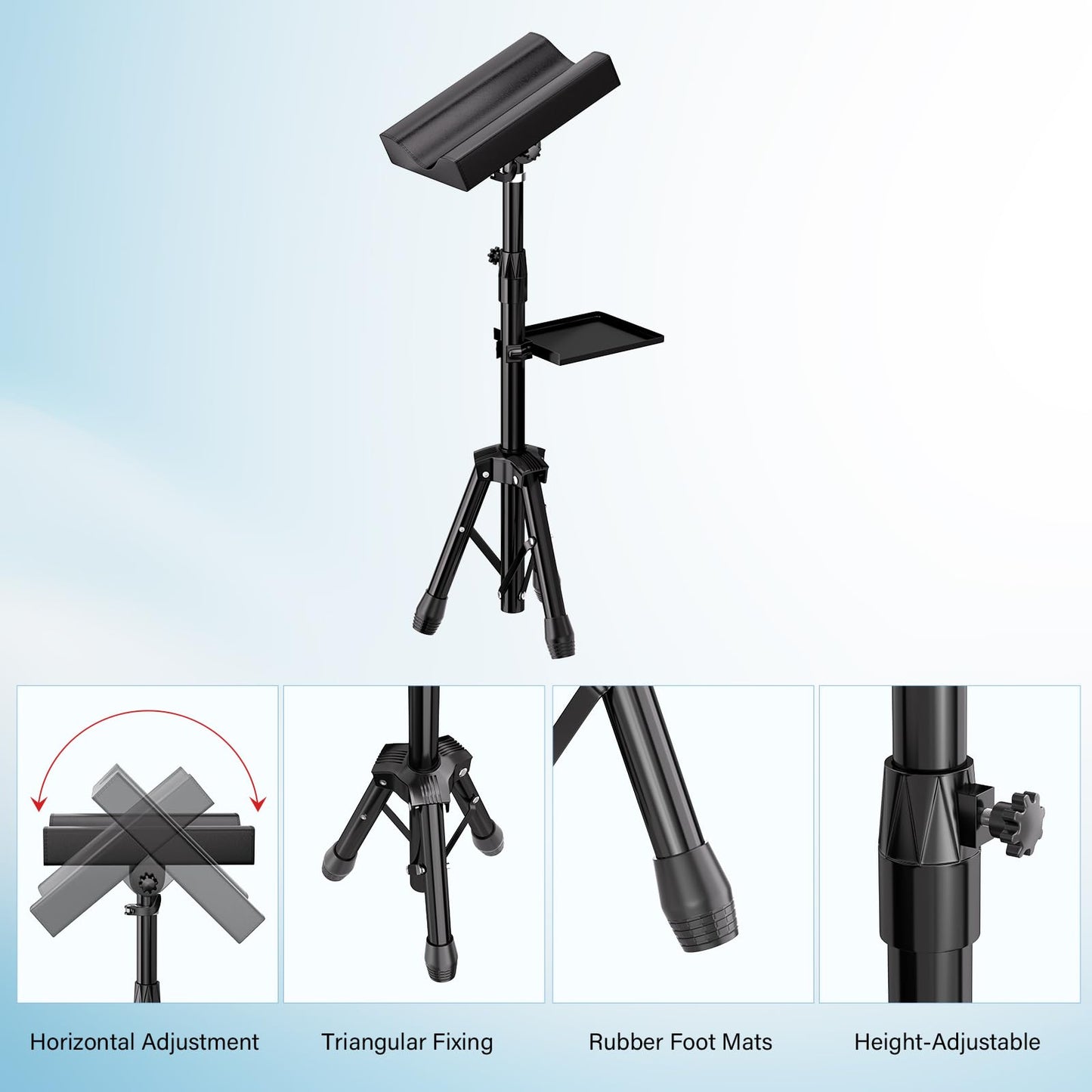 TAIDU Armrest Stand with Tray Arm Leg Rest Tripod - Adjustable Height and Tilt, 180 Rotation Chair for Tattoo Studio Supplies