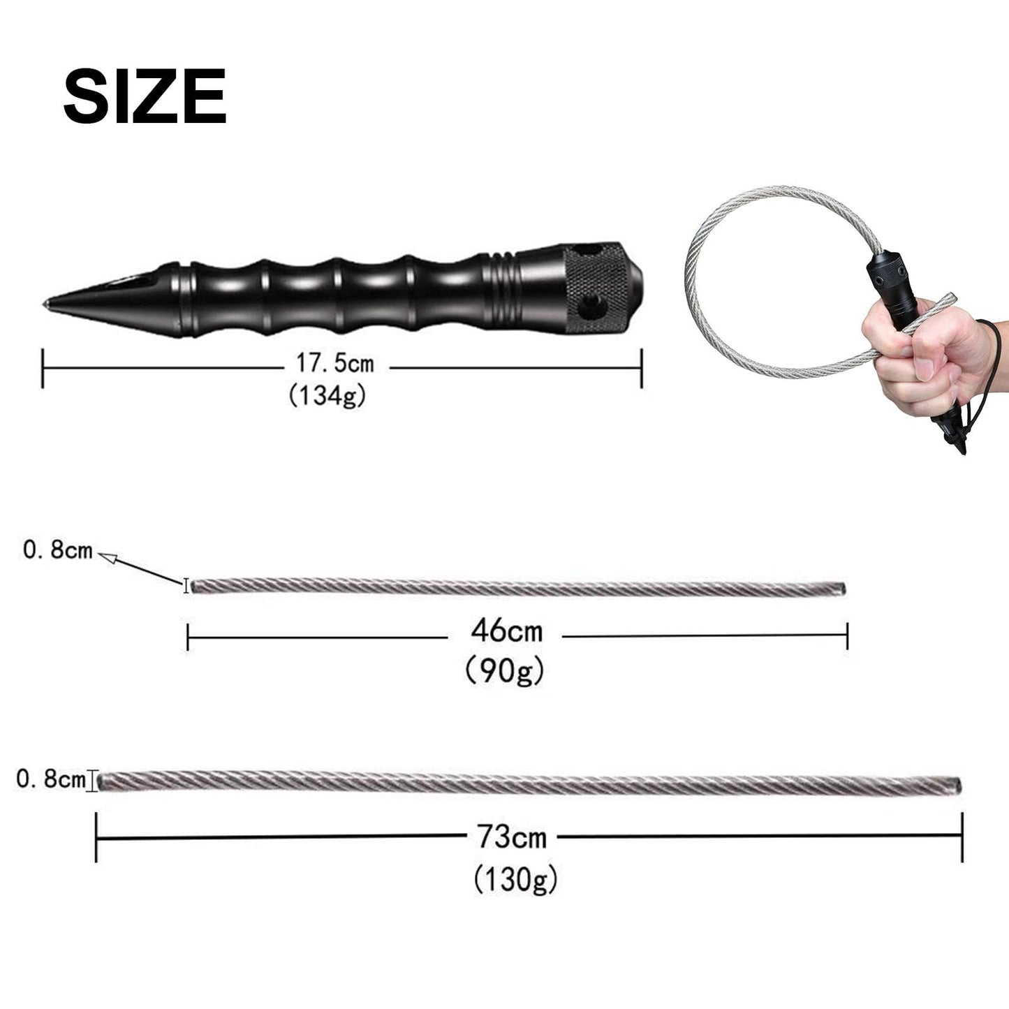 Emergency Car Escape Tool with Window Breaker and Seat Belt Cutter, Portable Multifunctional Car Accessories, Safety Window Breaking Tools -CALZ02 (73cm)