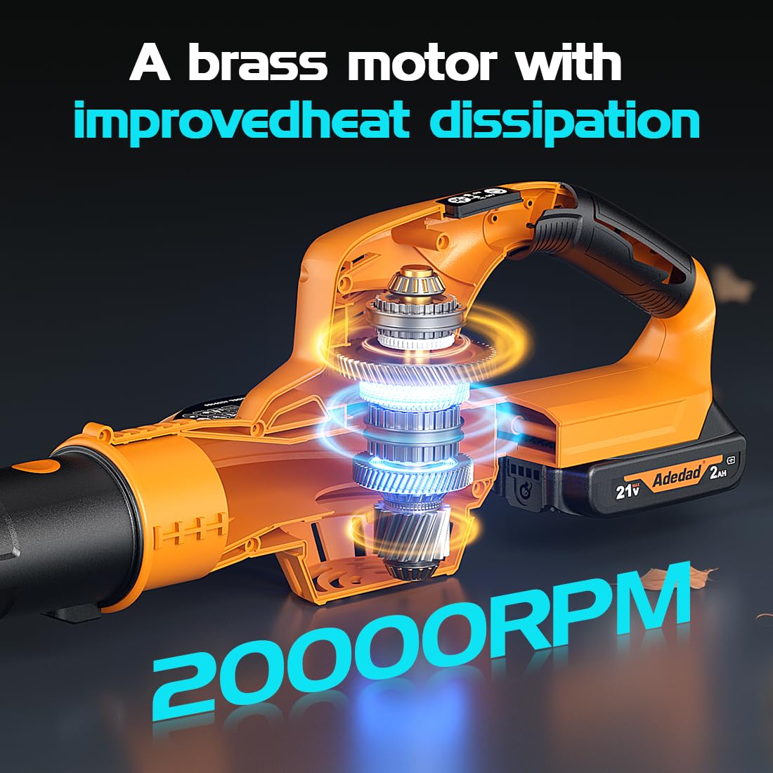 Leaf Blower Cordless, 20V Leaf Blowers with 2X Battery and Charger 150MPH 2 Speed Electric Blower for Lawn Care,Patio, Garden, House, Depot