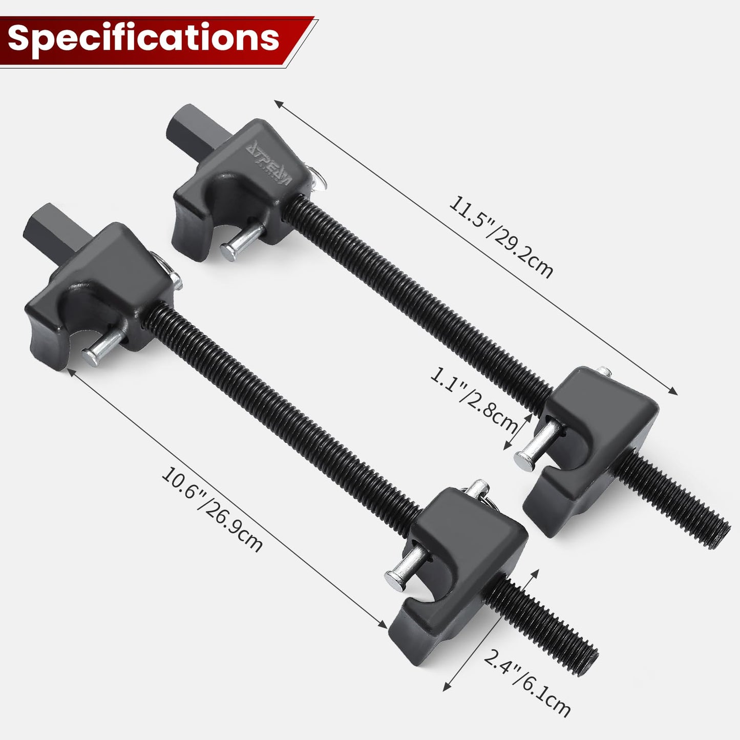 ATPEAM Macpherson Strut Spring Compressor Tool Kit | Heavy Duty Coil Spring Compressor Tool Set for Car, Truck, Motorcycle 1/2" Square Drive， 13/16in Socket, 2PC Set
