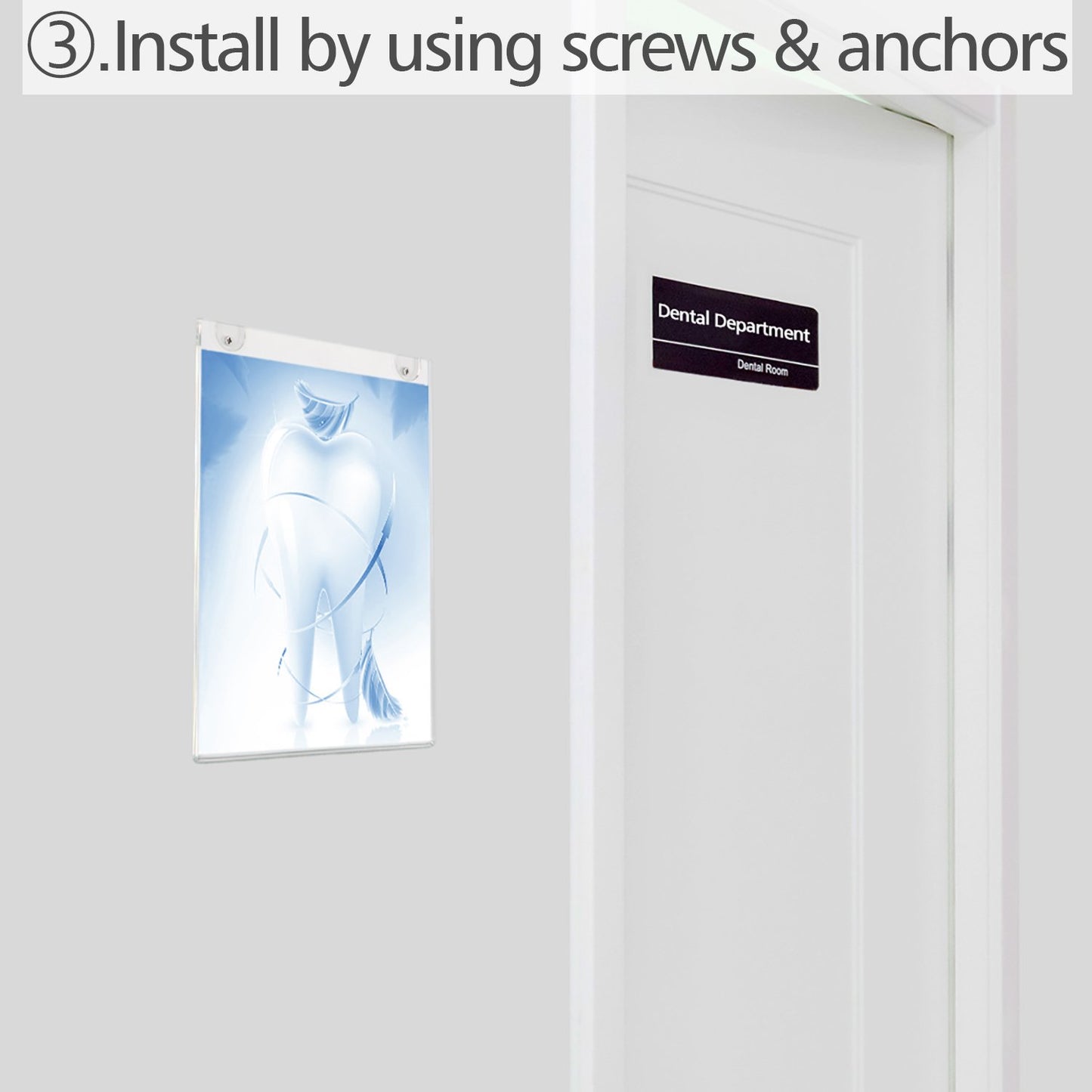 NIUBEE 11x17 Acrylic Wall Sign Holder Vertical, Clear Plastic Poster Frame for Paper