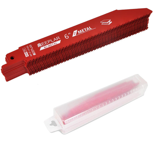 25 Pack 6 inch 14/18 TPI Bi-Metal Auto Dismantling Sawzall Blade for Metal, 6” 18-TPI Reciprocating Saw Blades Replace Milwaukee and Diablo sawzall Blade