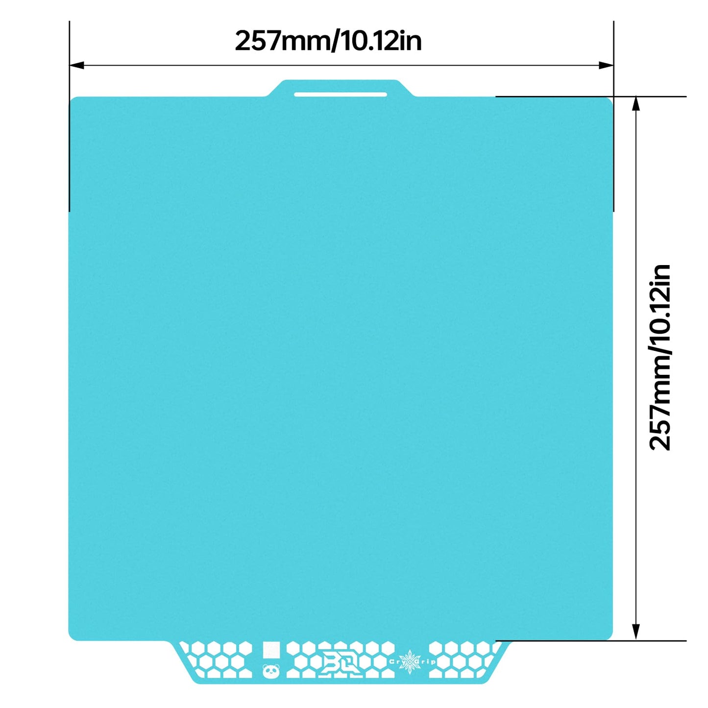 CryoGrip Pro Glacier for Bambu-Lab P1P/P1S/X1C/X1E/A1 3D Printers 257x257MM Panda BuildPlate Double Sided Fine Textured Spring Steel Sheet