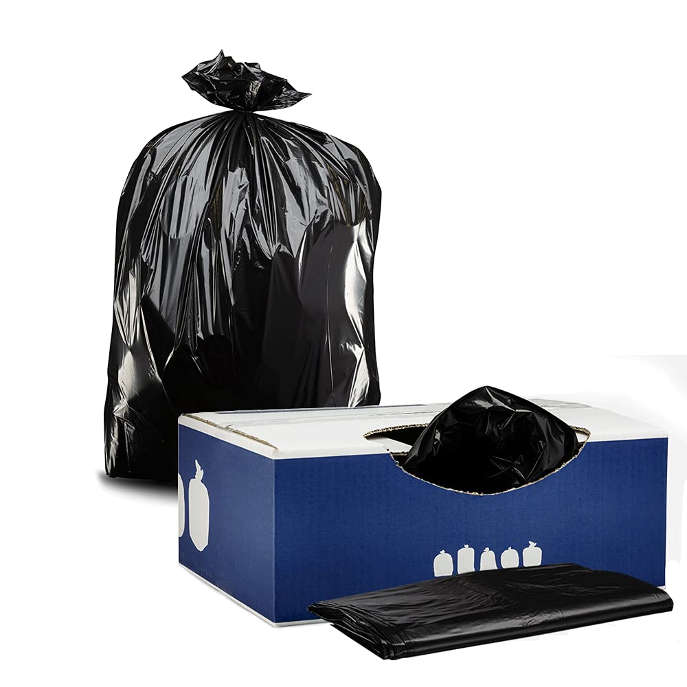 Plasticplace 20-30 Gallon Trash Bags │ 1.2 Mil │ Black Garbage Can Liners │ 30” x 36” (125 Count)