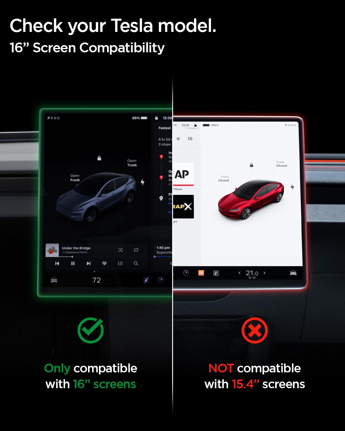 Spigen AluminaCore Tempered Glass Screen Protector [GlasTR EZ FIT] designed for Tesla Model Y Premium (2026), Model Y Performance (2025/2026) - Crystal Clear