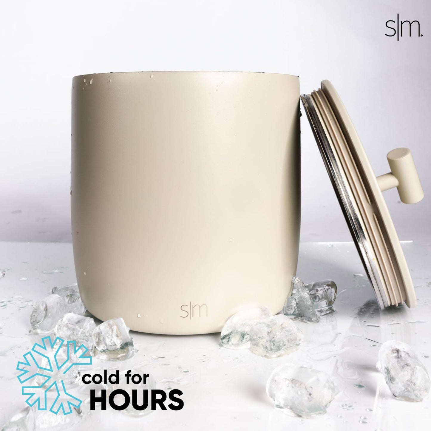 Simple Modern Vacuum Insulated Ice Bucket with Lid and Scoop | for Cocktail, Champagne, Wine, Beer, & Hosting | Stainless Steel 100oz Capacity for Large Parties | Rocks Collection | Midnight Black