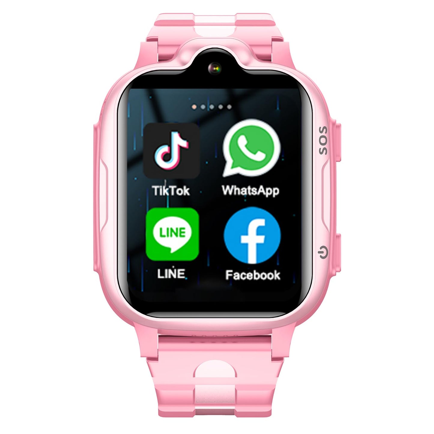 4G GPS Smart Watch for Kids,Smartwatch with Whatsapp Line Facebook TikTok, Waterproof Real-time Tracking Anti-Lost Video Phone Call Pedometer Voice Message Camera SOS Alarm Watch for Boys Girls Gifts