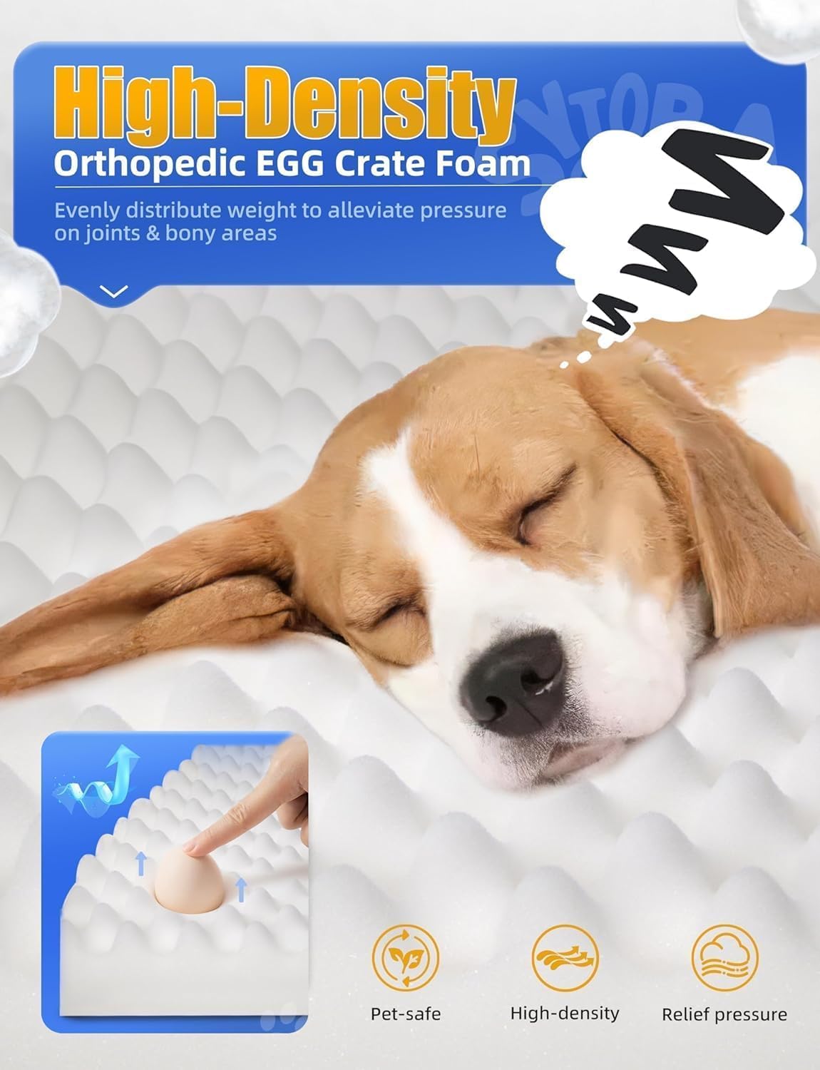 Sytopia Indestructible Dog Bed for Large Dogs Clearance Washable, Chew Proof Orthopedic Pet Bed with Removable Cover and Anti-Slip Bottom, Deluxe Waterproof Dog Crate Bed- Sofa XL Dog Bed