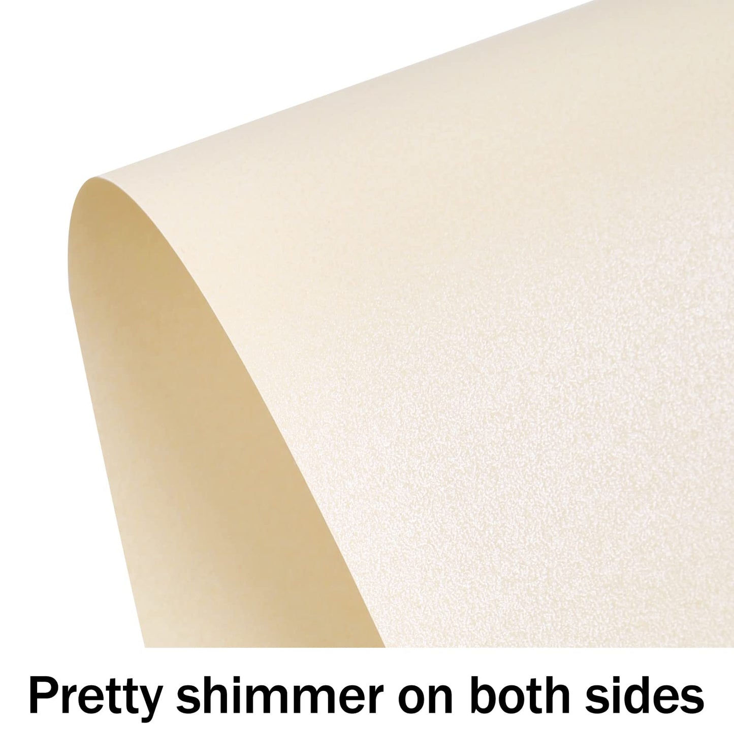 100 Sheets Cream Shimmer Cardstock 8.5 x 11 Metallic Paper, Goefun 80lb Card Stock Printer Paper for Invitations, Certificates, Crafts, Card Making
