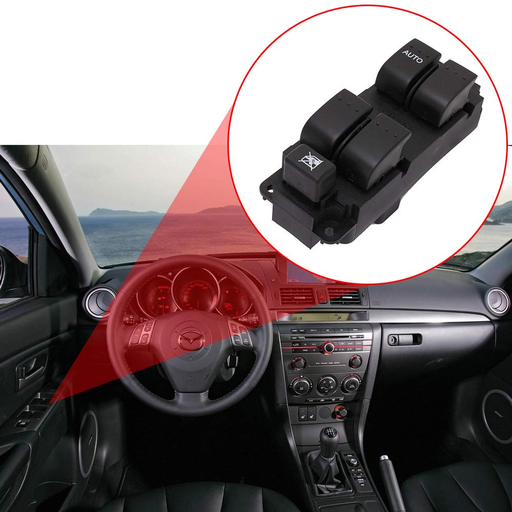 Driver Side Power Window Switch BN8F66350A for 2004-2009 Mazda 3, 2009 Mazda 3 Sport,BN8F66350