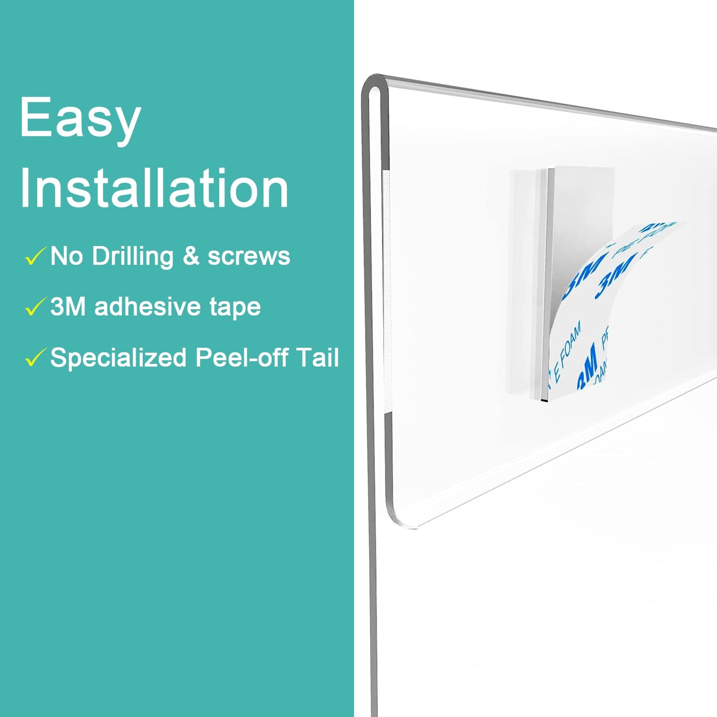 ADColor 6Pack Clear Wall Mount Acrylic Sign Holder 8.5x11 inches, Vertical Plexi Poster Document Flyer Display Holder with Adhesive Tape, Plastic Certificate Ad Picture Frame Set for Door Window Wall Display-No Drill