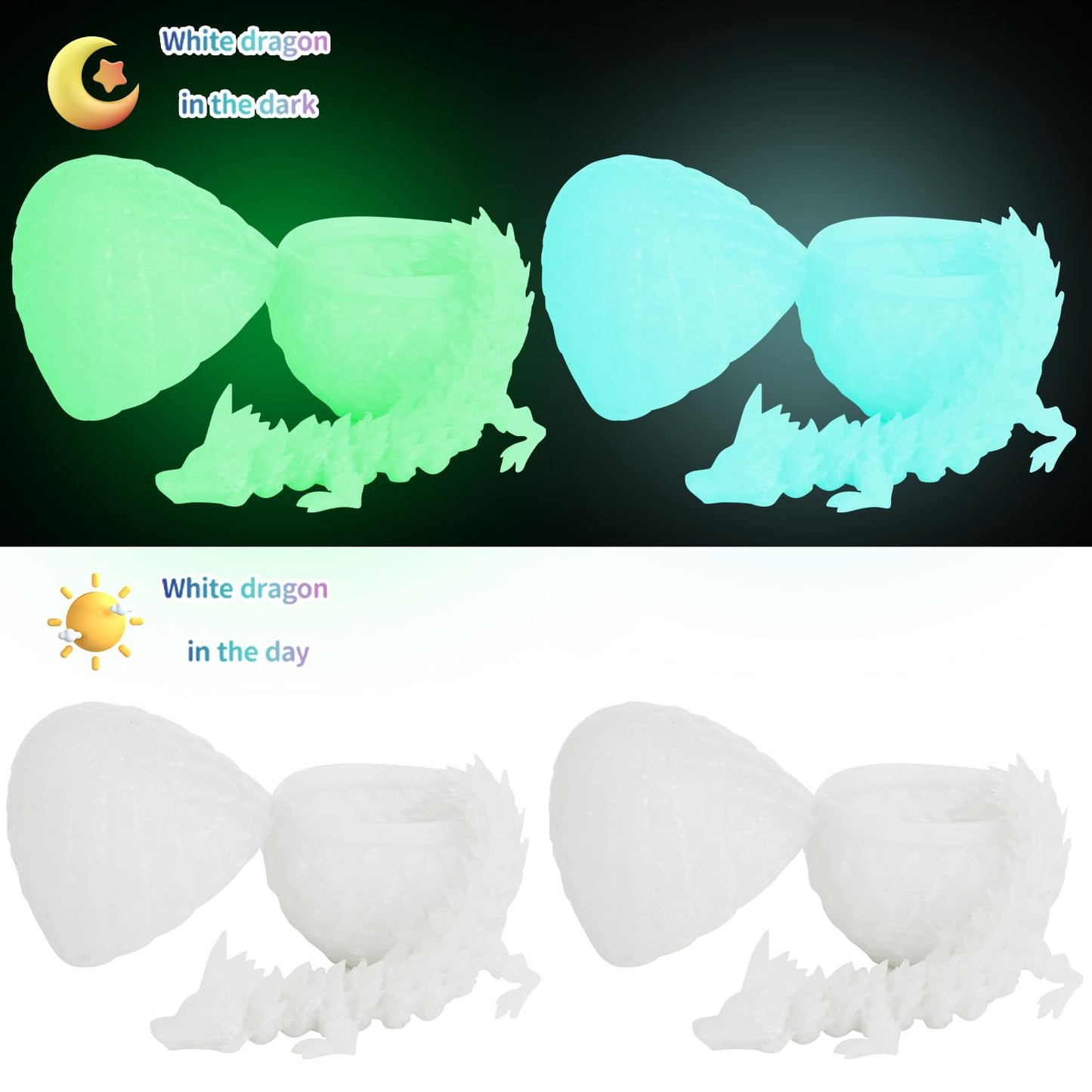 12Pcs 3D Printed Dragon Eggs with Dragon Inside, Easter Basket Stuffers Mini Dragons Egg Set, Surprise Mystery Easter Egg Fidget Toy, Articulated Crystal Toys for Kid Adults Desk Decor