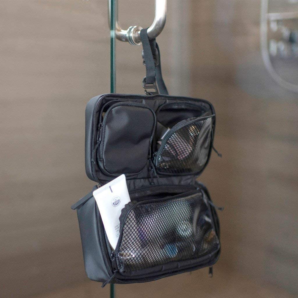 NOMATIC- Toiletry Wash Bag for Travel, Waterproof Storage Case for Shaving Kit, Makeup, Toiletries (Black), Small V2