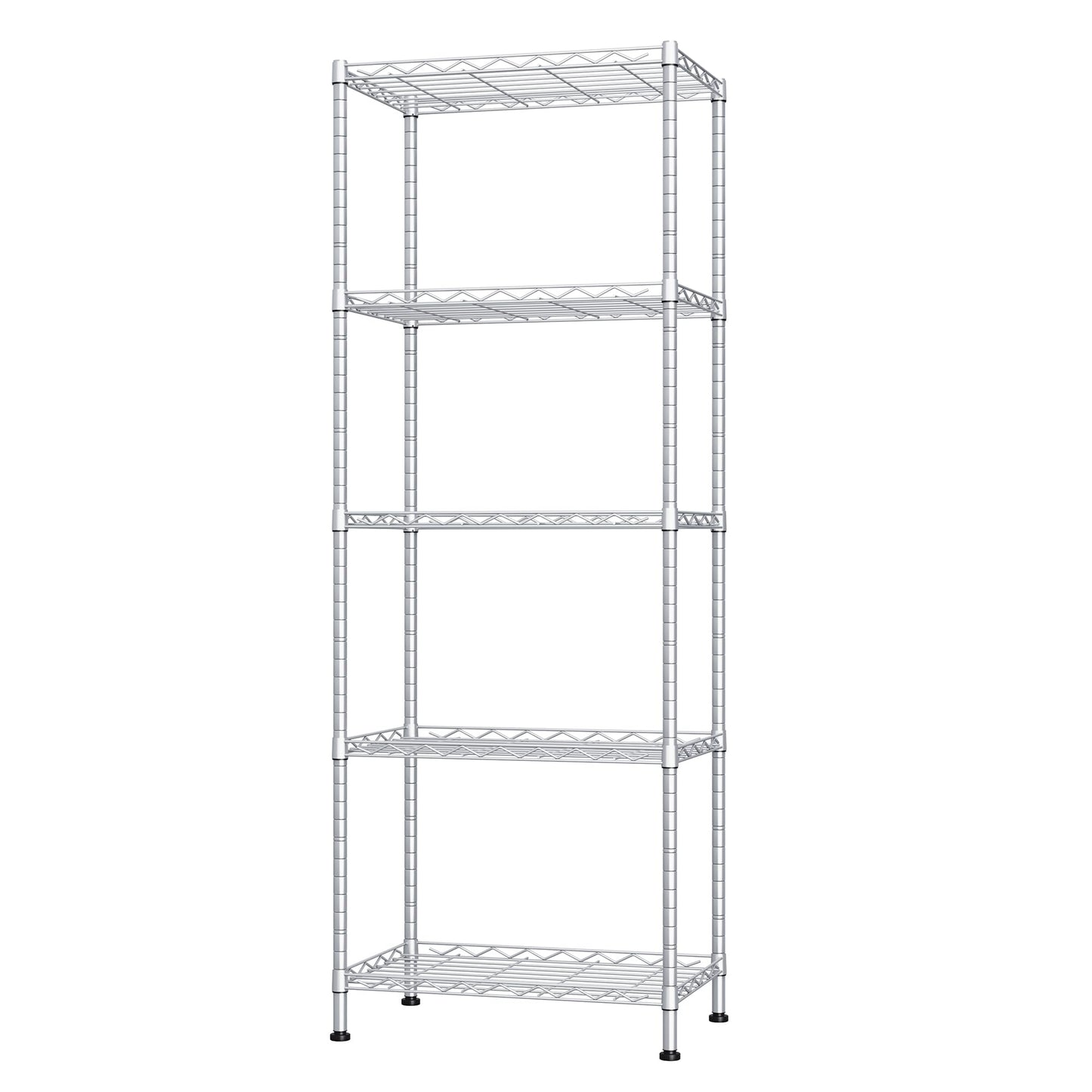 HOMEFORT 5-Shelving Unit, Adjustable Wire Shelving, Metal Wire Shelf Rack Organizer for Kitchen, Pantry, Closet, Bathroom, Laundry,Sliver,21" W x 11" D x 53" H