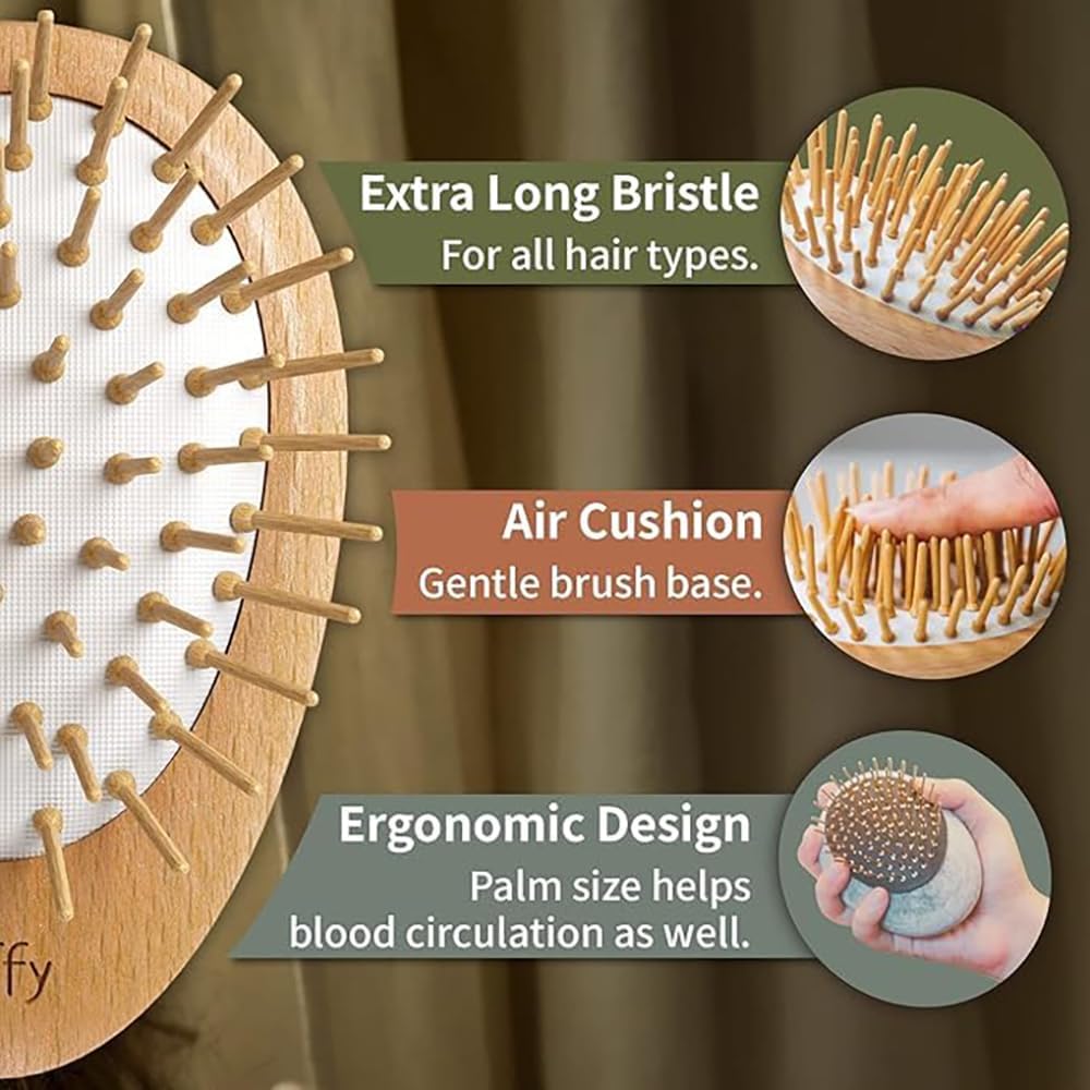 Uffy Acubrusher – 24K Gold-Plated Gua Sha Hair Brush | Ergonomic Scalp Massager for Dandruff & Hair Growth | For All Hair Types | Ideal Gift Choice in Violet Purple