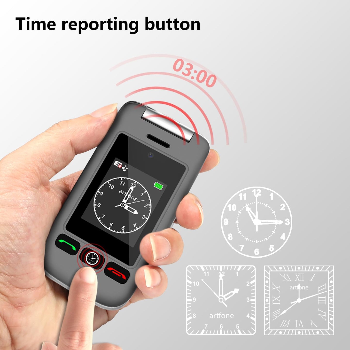 artfone 4G Unlocked Senior Cell Phone, Senior Flip Phone with Charging Dock and Dual Screen for Elderly, Unlocked Cell Phone,1200mAh,Time Reporting.