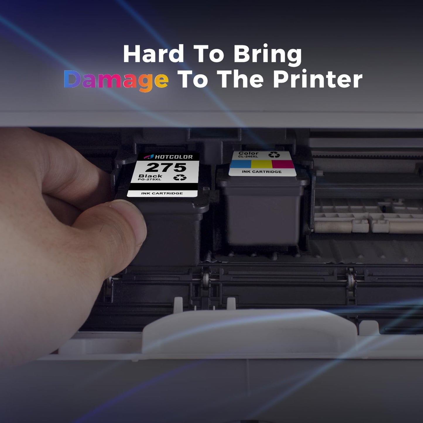 HOTCOLOR Printer Ink 275 276 XL Replacement tr4720 tr4700 Ink Cartridge for Canon 275 276 Ink Cartridges XL PG-275/CL-276XL PG275XL CL276 for Canon pixma TR4720 TR4700 TR4725 TS3520 TS3522 (2 Pack)