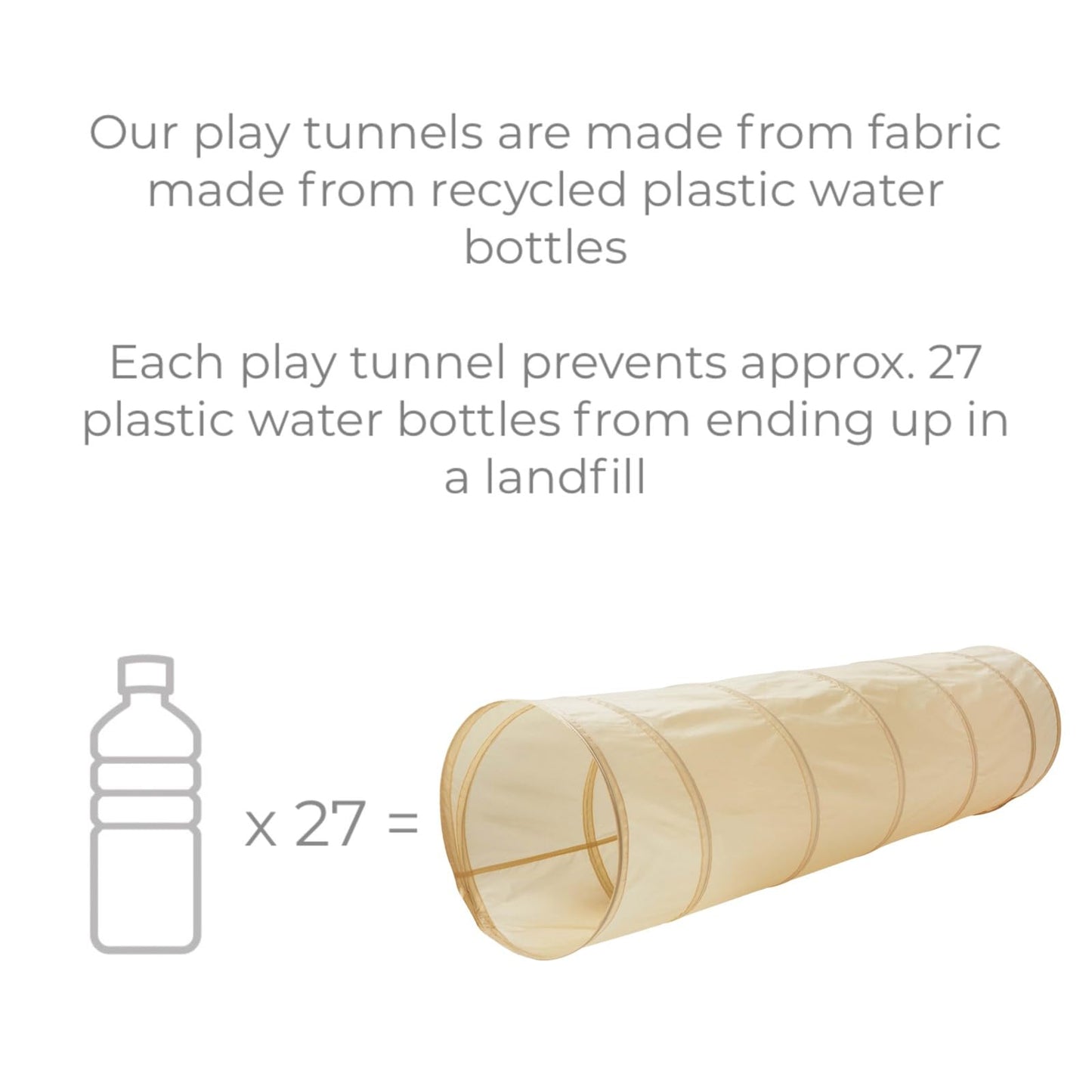 3 Sprouts Kids Play Tunnel – Recycled Fabric Pop Up Collapsible Tunnels - Crawling Foldable Tunnel for Toddler, Child, Baby to Crawl Through, Gross Motor Toy Tunnel for Kids Indoor - Terrazzo Beige