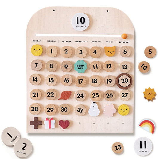 Montessori Wooden Calendar for Kids - Learn Seasons, Toddler & Preschool Calendar for Home & Classroom, Months & Days