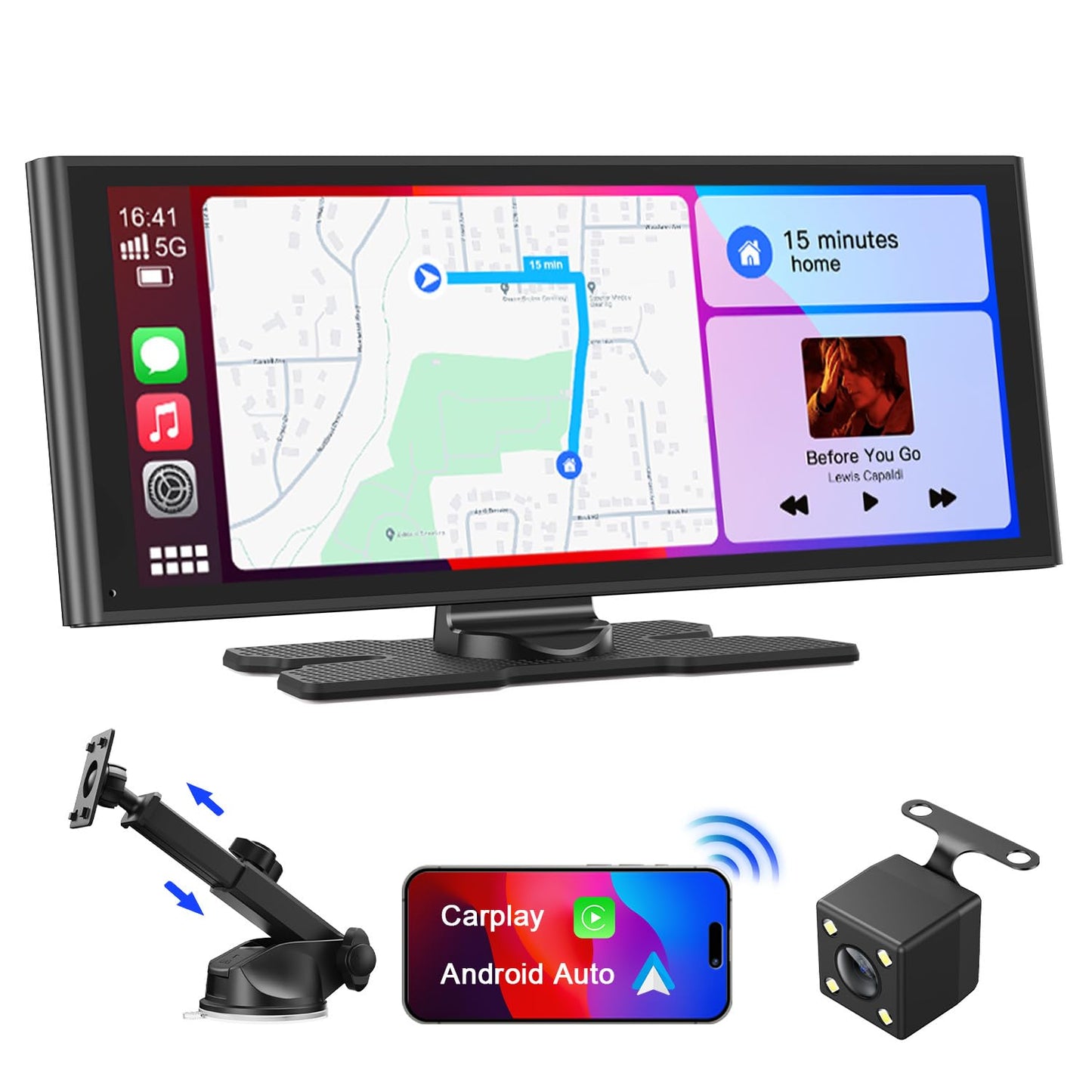 Avylet 9.26" Carplay Screen for Car, Portable Wireless Carplay Compatible with A-pple Carplay&Android Auto, OTA Upgrade, Backup Camera, Voice Control, GPS Navigation, Touch Screen for All Vehicles