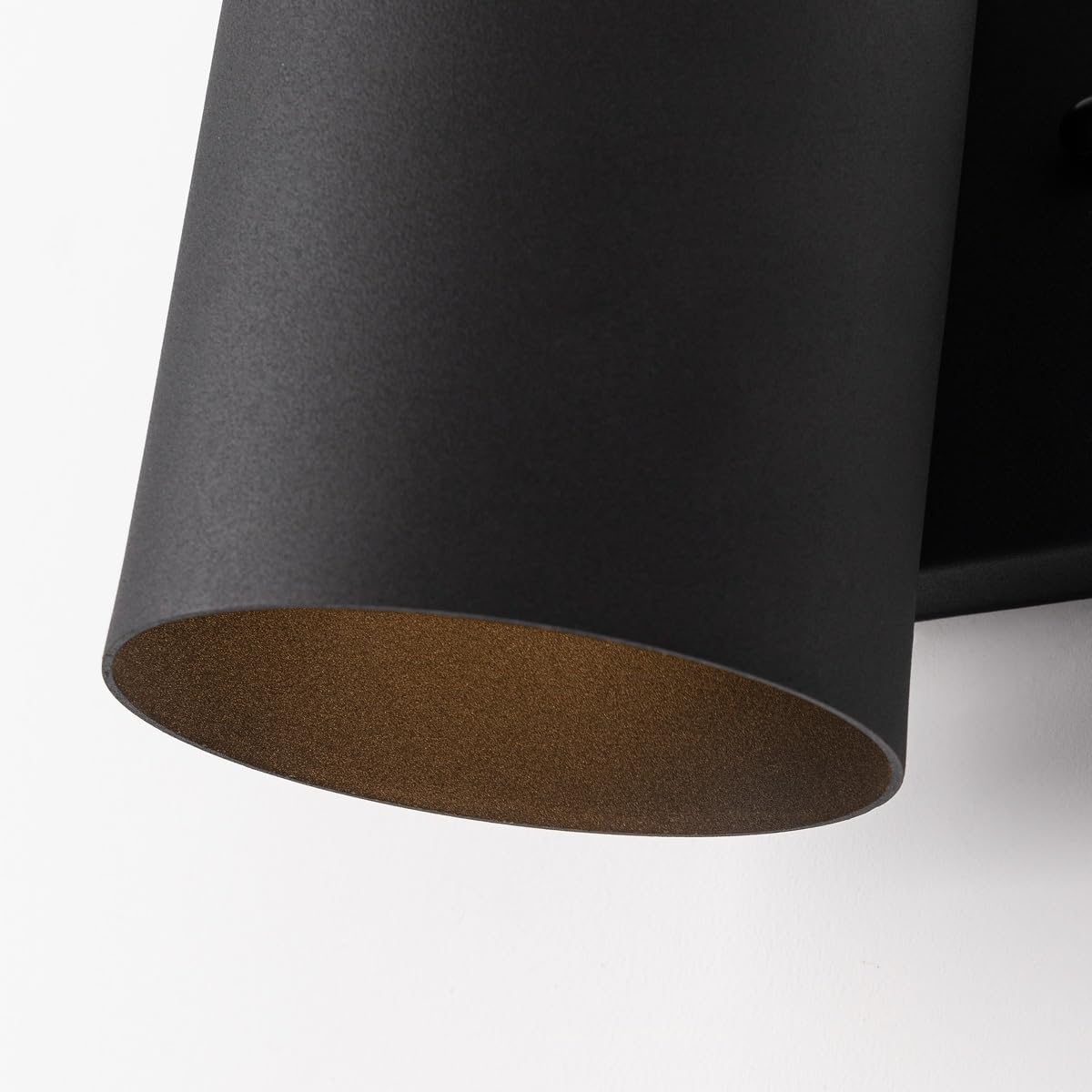 mirrea 7" Modern Outdoor Porch Wall Light Cylinder Downlight Sconce with 5W LED GU10 Replaceable Bulbs in Matte Black Aluminum Pack of 2