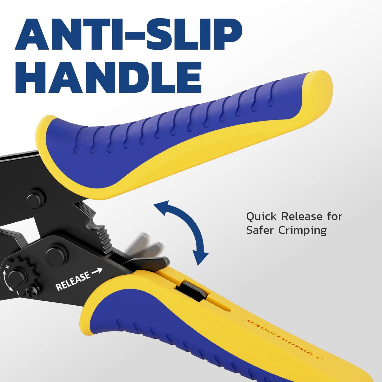 Haisstronica Crimping Tool for Non-Insulated Open Barrel Terminals Receptacles,AWG 20-10 Ratchet Wire Crimper Tool,Wire Terminal Crimper HS-5327