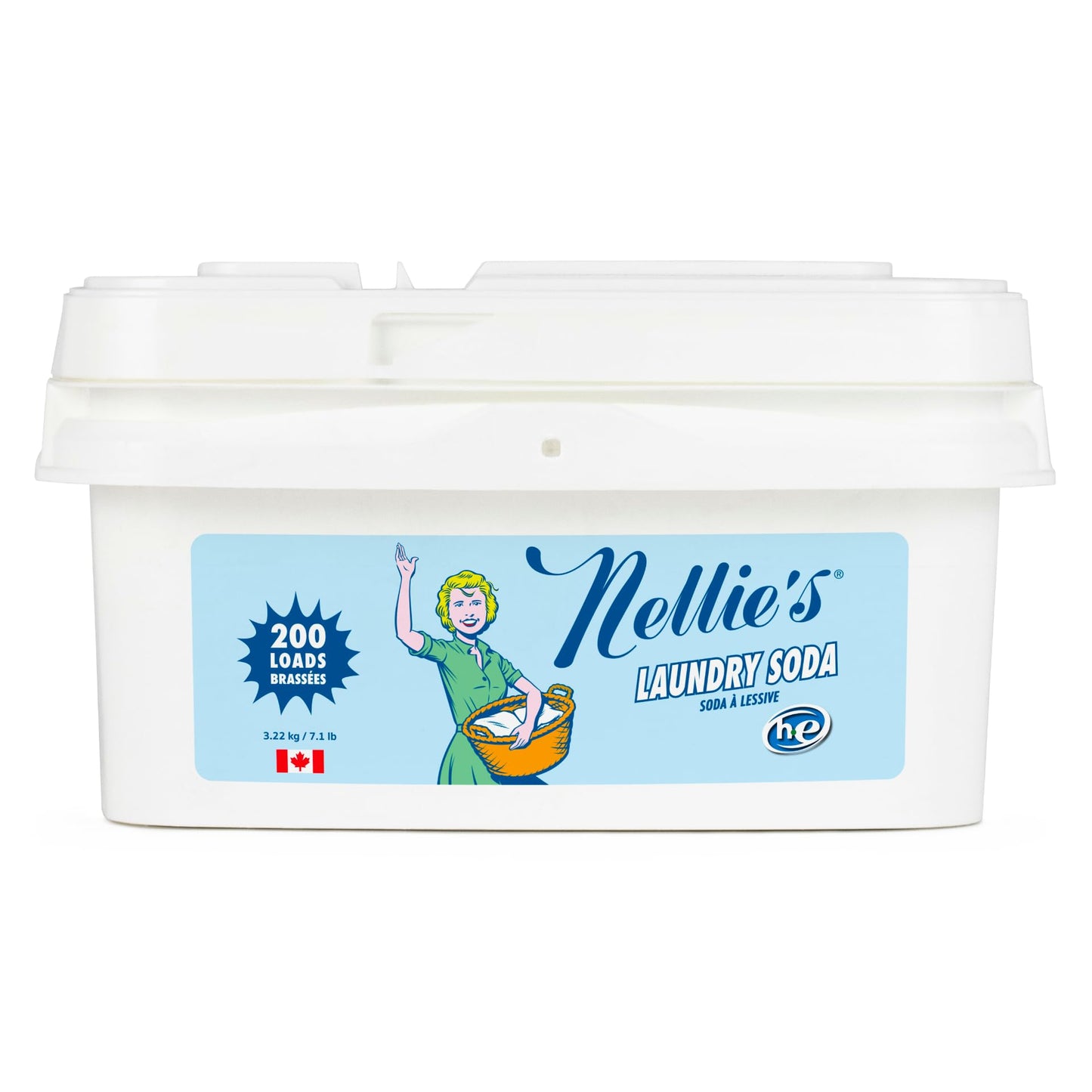 Nellie's Laundry Soda - Concentrated Laundry Detergent Powder - 200 Loads - Fragrance-Free & Septic Safe - Dissolves Quickly & Rinses Residue-Free (Made in Canada)