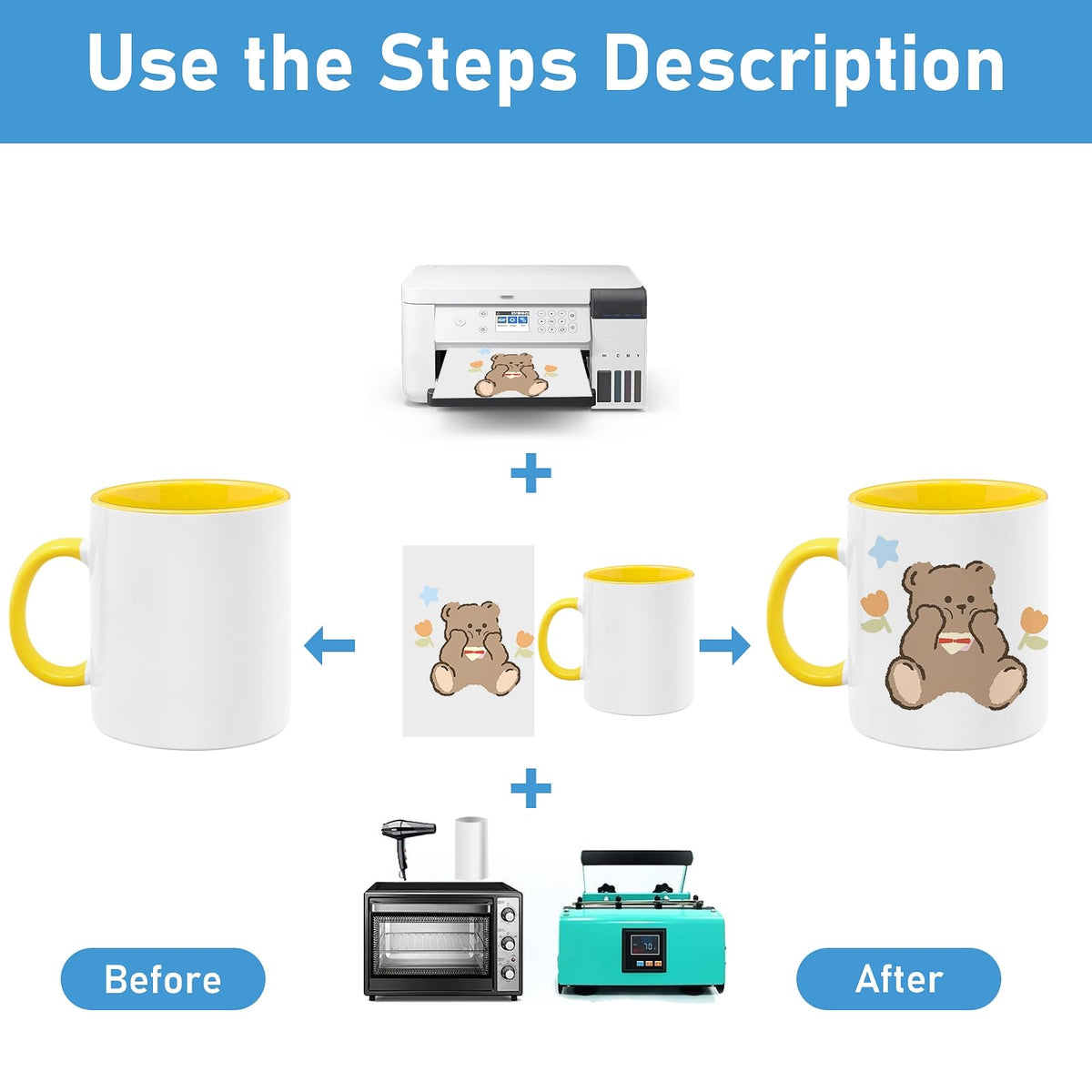 12 Pack Sublimation Mugs 15 oz, Blank White Ceramic Coffee Mugs for Heat Press, Sublimation Mug Blanks for DIY Photo Printing, Latte Cappuccino Tea Cups, Dishwasher Safe
