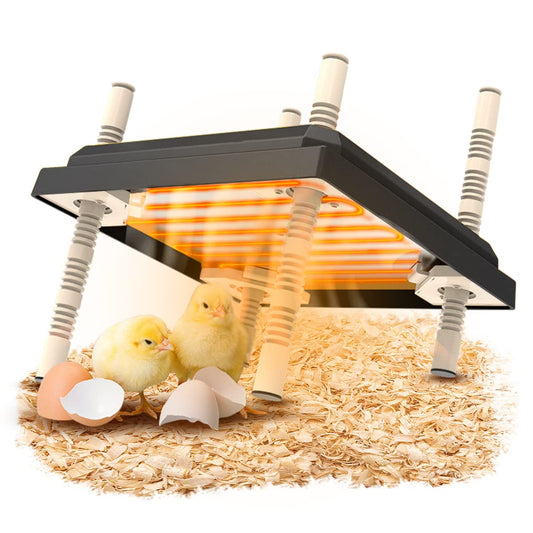 Brooder Heater for Chicks, 10”x10”Chicken Breeding Heating Plate Brooder Heating Heater Adjustable Height Chicken Incubator Heating Lamp Rutin Chicken Brooder Suitable for 15 Chicks (Dark)