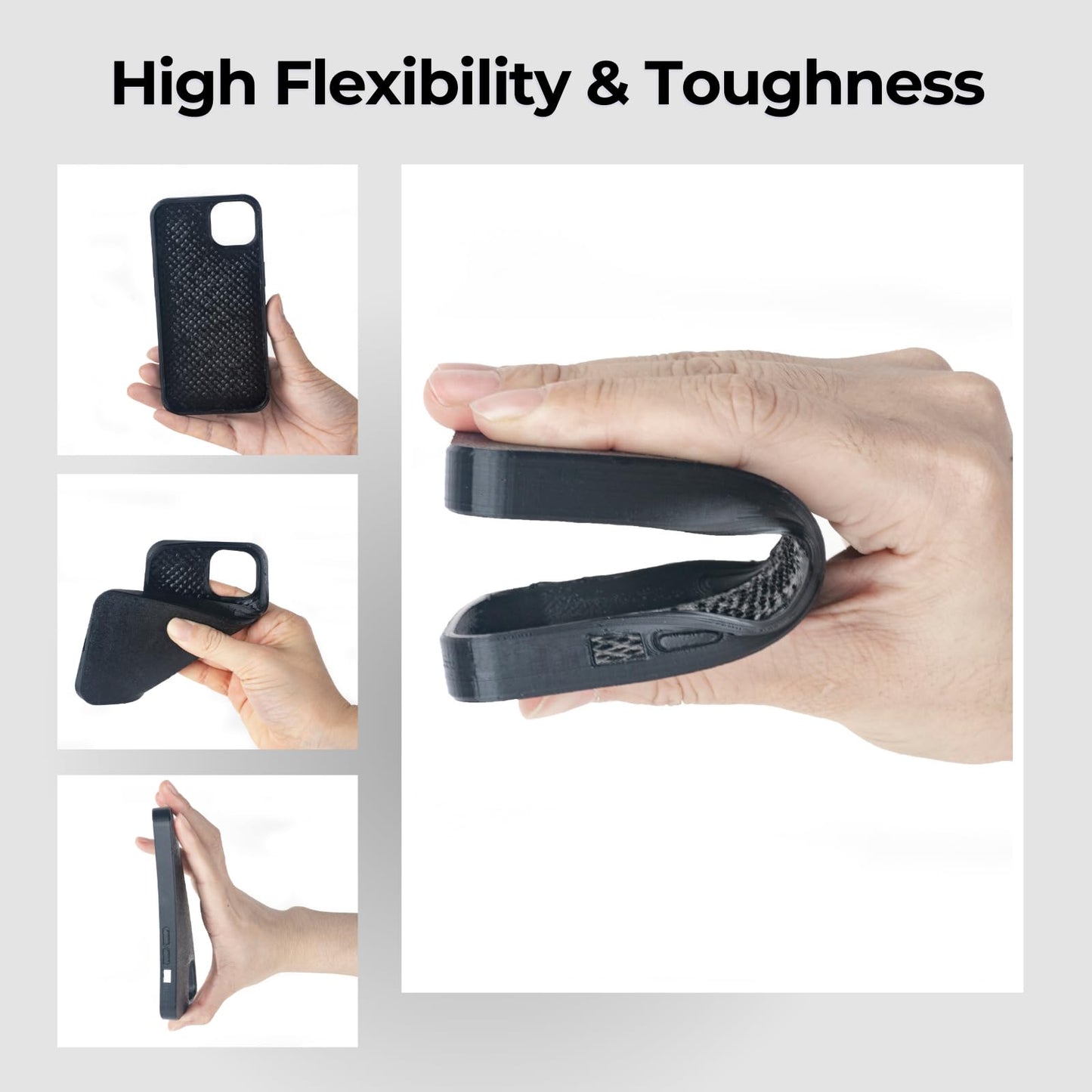Siraya Tech Flex TPU Filament - 85A Shore, ISO 10993, High Flexibility & Toughness, High Flow & Speed, Easy to Print, Moisture-Resistant Aluminum Bag - Ideal for Footwear, Protective Gear (Black, 1kg)