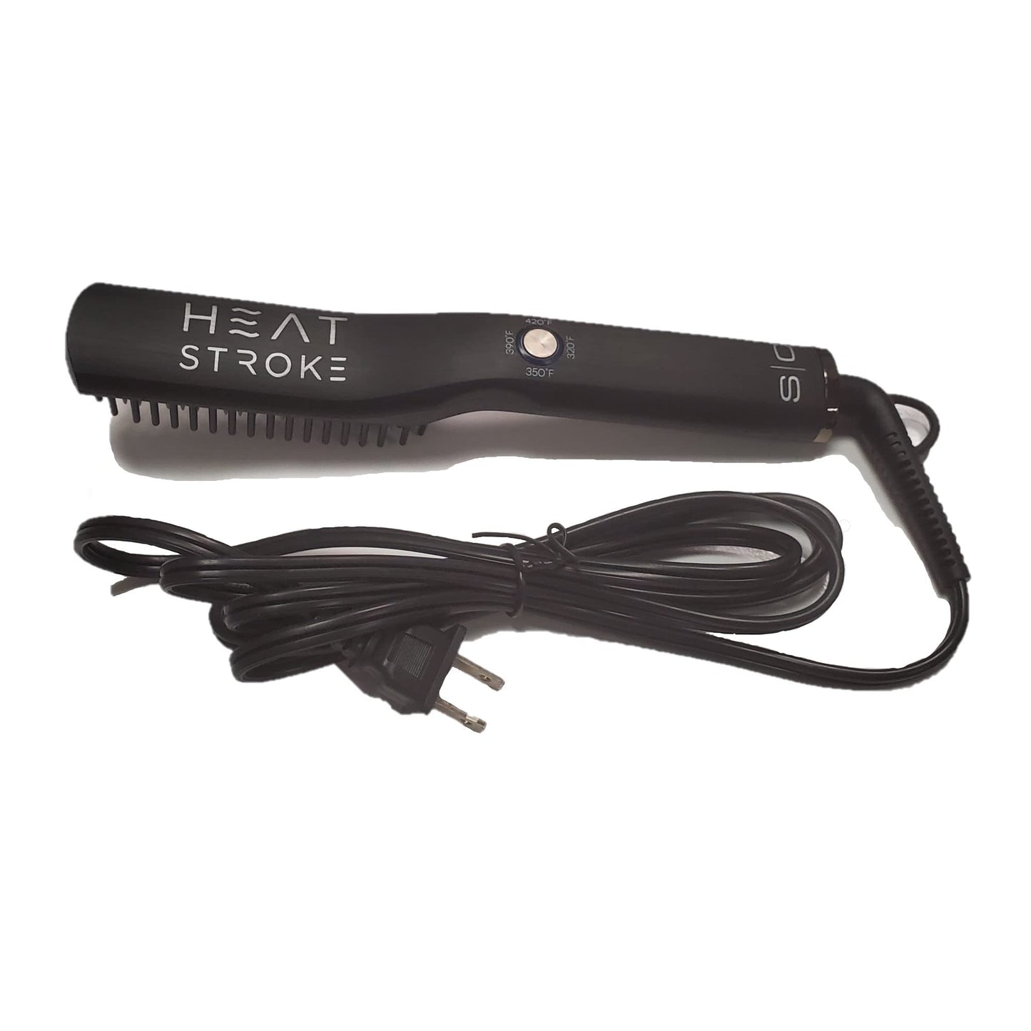 StyleCraft Heat Stroke Corded Beard & Styling Hot Brush, Cool Touch Tips Anti-Scold, Hair Straightener, Black