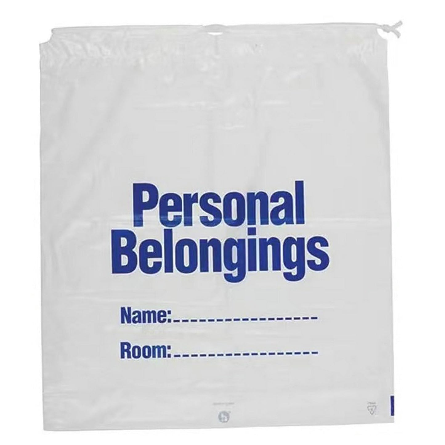Lichen cottage Patient Personal Belonging Bags - Drawstring Clear ， 1.6 mil Thick, 18" W x 20" L, Clear, White, 18" W x 20" L, Minimalist