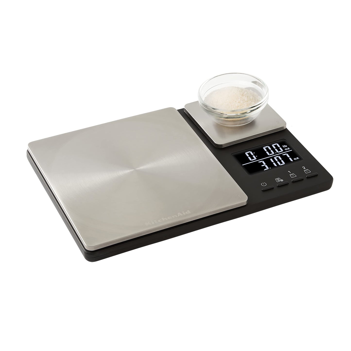 KitchenAid - Digital Kitchen Scale, Dual Platform 11 lb Capacity Food Scale for Baking & Cooking, Precision Weight Scale with Easy Read Display & Compact Durable Design (Black)