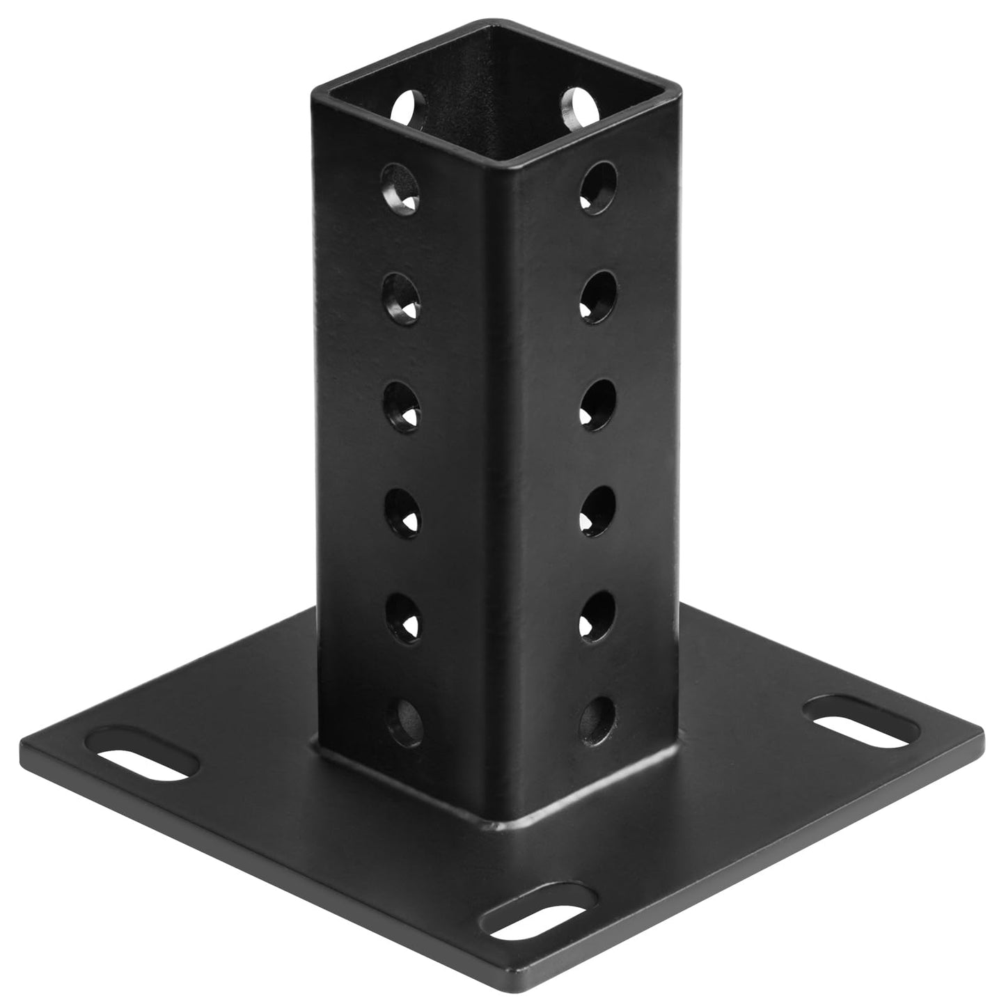 eoere Black Square Sign Post Anchor Base Fits 2" x 2" Sign Post, Surface Mount, 1 Pack