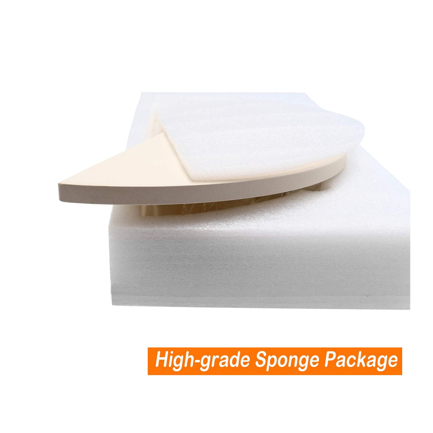 BBQ Future Half-Moon Ceramic Heat Deflector Plates for Kamado Joe Classic I, II, III，2-Pack, White