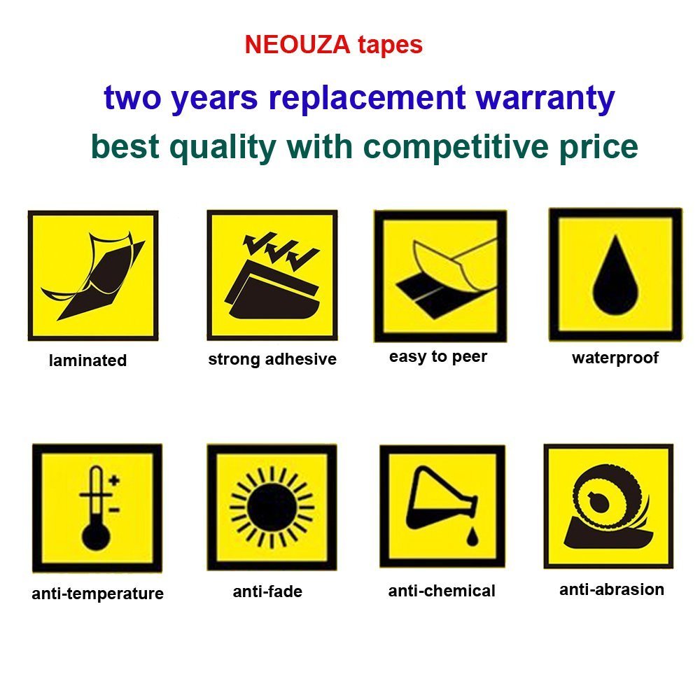 NEOUZA 5PK Compatible For Brother P-Touch Laminated TZe TZ Label Tape Cartridge 18mm x 5m (TZe-B41 Black on Orange Fluorescent)