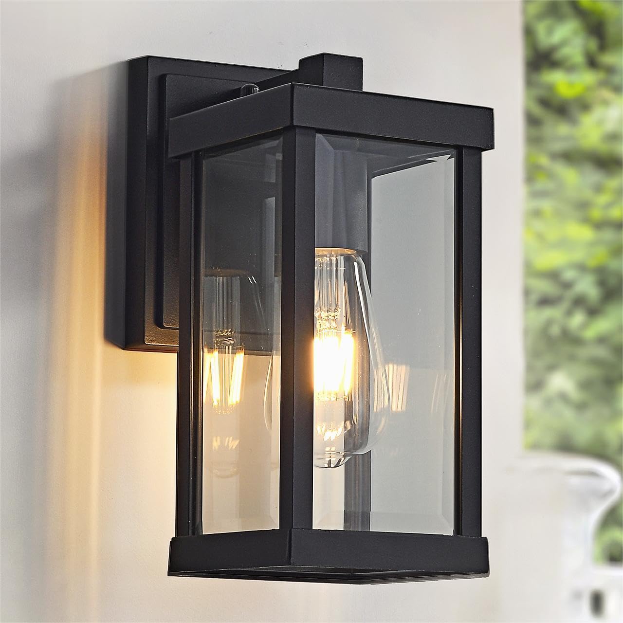 Black Outside Lights for House 11" H Outdoor Wall Sconce Waterproof Exterior Light Fixtures for Garage, Doorway, Porch, Patio