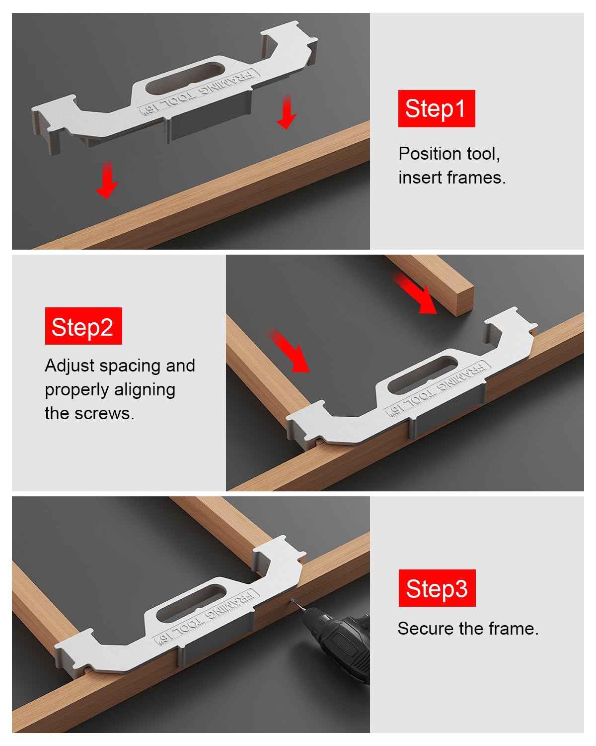 Kolvoii Framing Tool, 16 Inch On-Center Stud Layout Tool, 100% Cast Aluminum, Measurement Jig for Walls, Roofs, Floors or Ladders