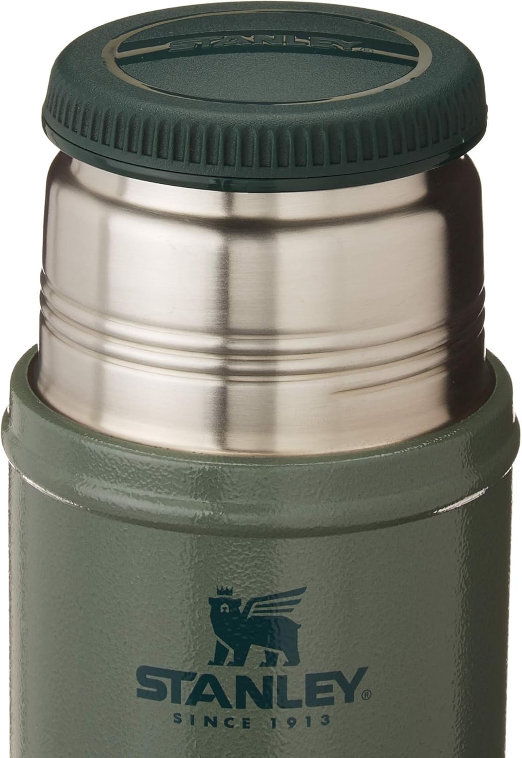 Stanley Classic Legendary Large Food Jar 24 oz | Vacuum Insulated Flask Food Container | Wide Mouth Screw On Lid | Packable for Travel | Stainless Steel & Leakproof Lid | Hammertone Green