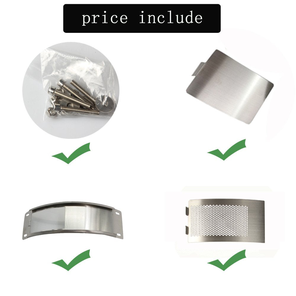 Draft Door Screen Kit Replacement Parts For Large and Medium Big Green Egg,Big Green Egg Accessories,Green Egg Chimney Door With Upgrade Punched Mesh Screen,Stainless Steel(Draft Door Kit for M&L BGE)