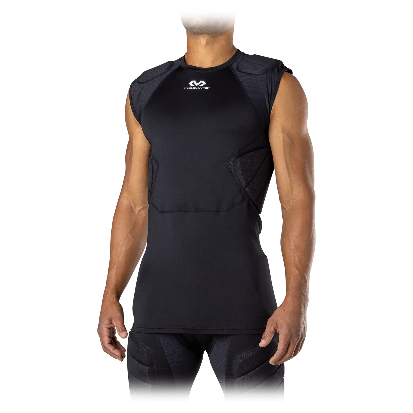 McDavid MD7935-00001-AS Rival Integrated Shirt/5-Pad Black AS