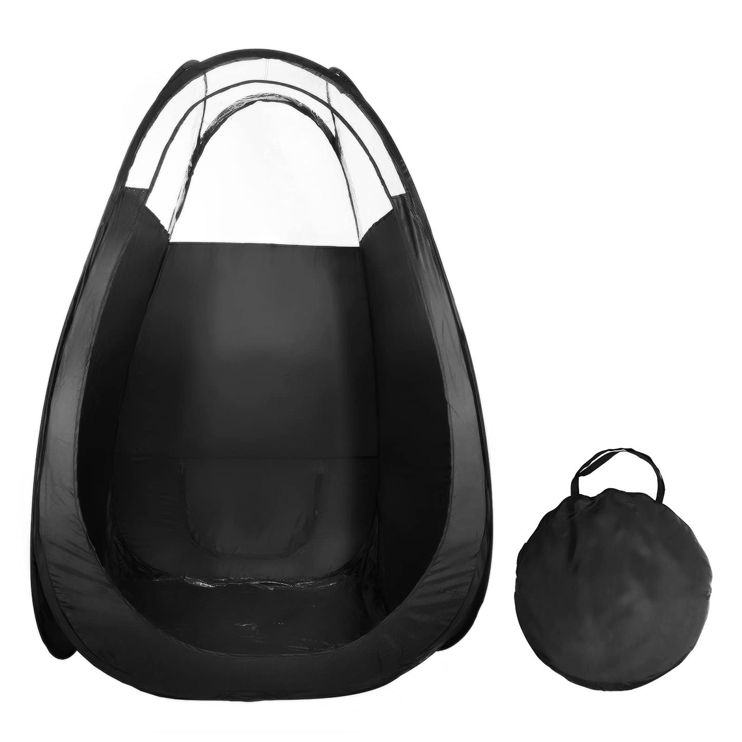 VARIPOWDER Pop Up Spray Tanning Tent,Portable Fold-able Black Spray Tann Tent,Sunless Tann Tent LargeSize Spray Tanning Booth for Airbrush Art Makeup & Painting with Carrying Bag-74.8'' x 47.2''