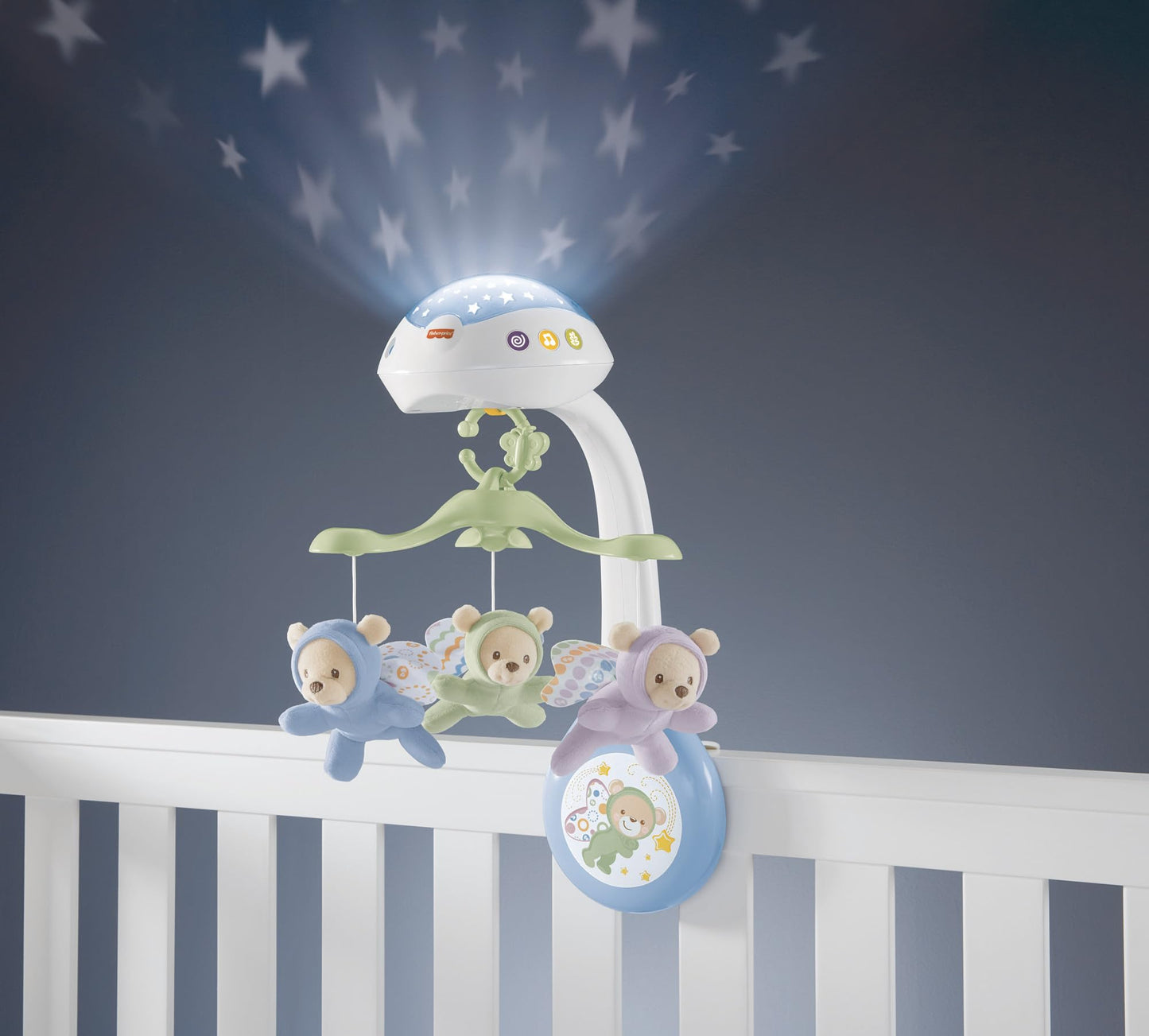 Fisher-Price Baby Crib Toy, 3-in-1 Projection Mobile, Butterfly Dreams Sound Machine with Light Projection for Newborn to Toddler