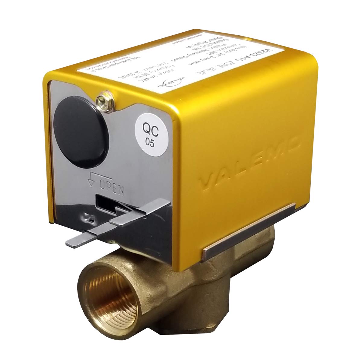 Valemo V2323-A1S Motorized Zone Valve, 2-Way, 3/4" Threaded NPT, Normally Closed, 24 VAC with End Switch