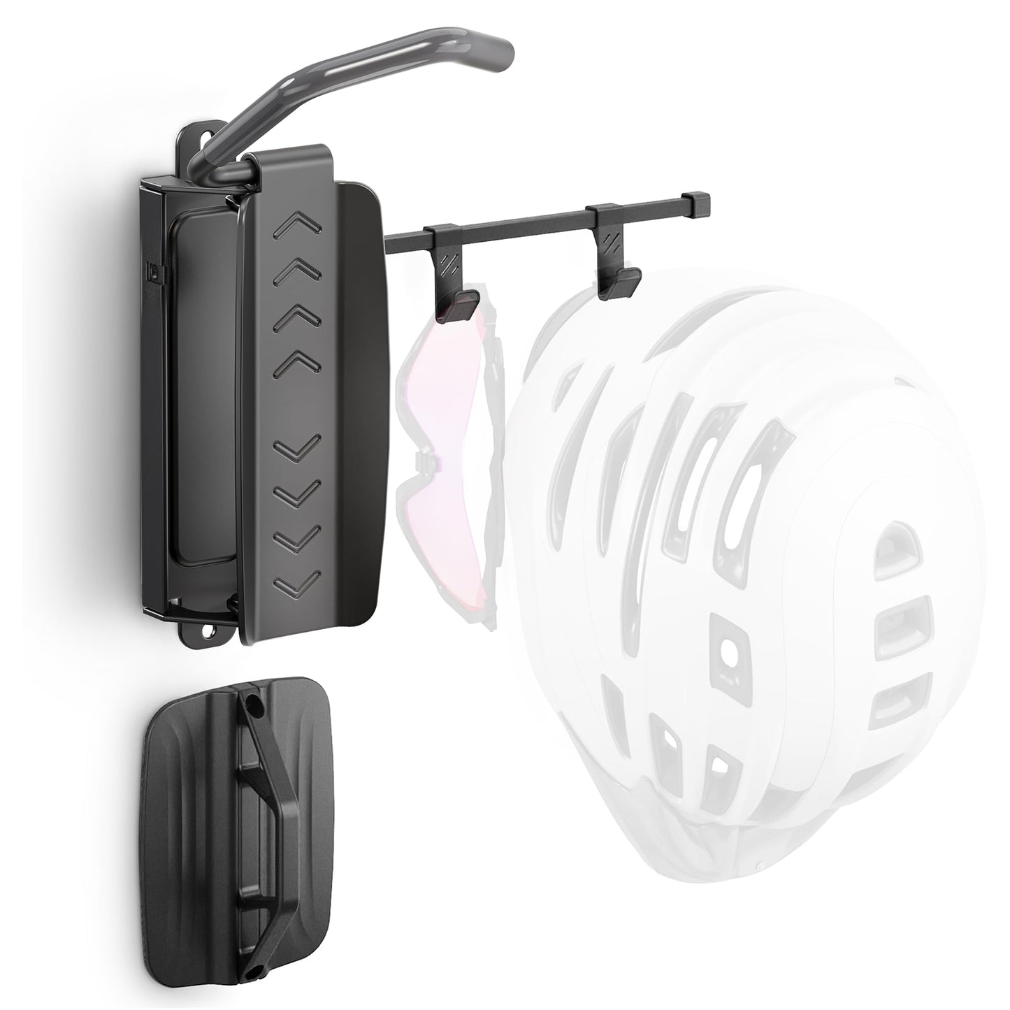monTEK Swivel Bike Wall Mount, Bike Hangers for Garage, Bike Mount with Two Extra Storage Hooks, Bike Hanger Wall Mount for Space Saving, Bike Rack Garage Holds Up to 77 lbs