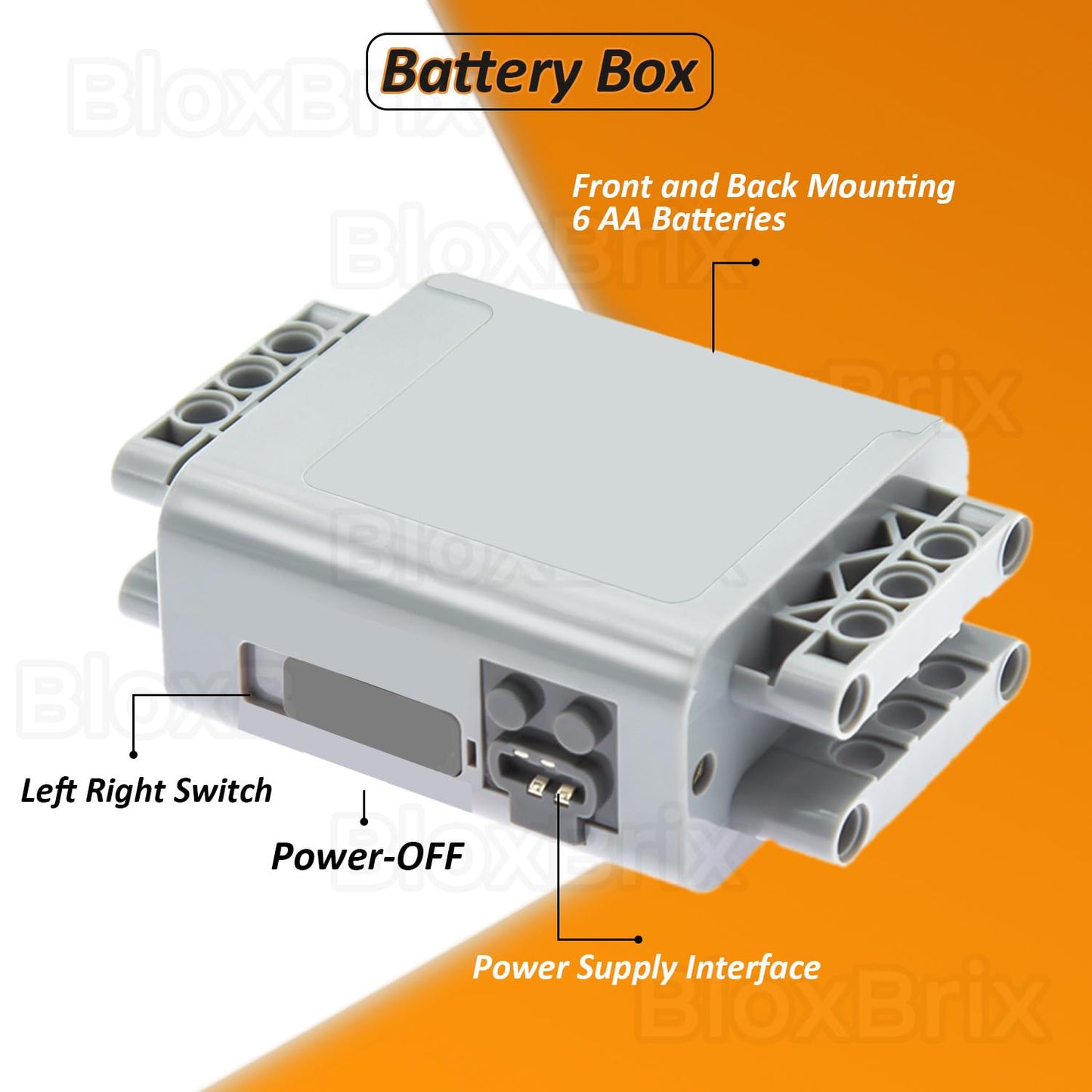 BloxBrix 45 Pcs Power-Function Set Servo & Train-Motor Battery Technic-Parts Receiver Train Adjustable Speed Motor, Motor Power Change Parts Applicable to Main Brands