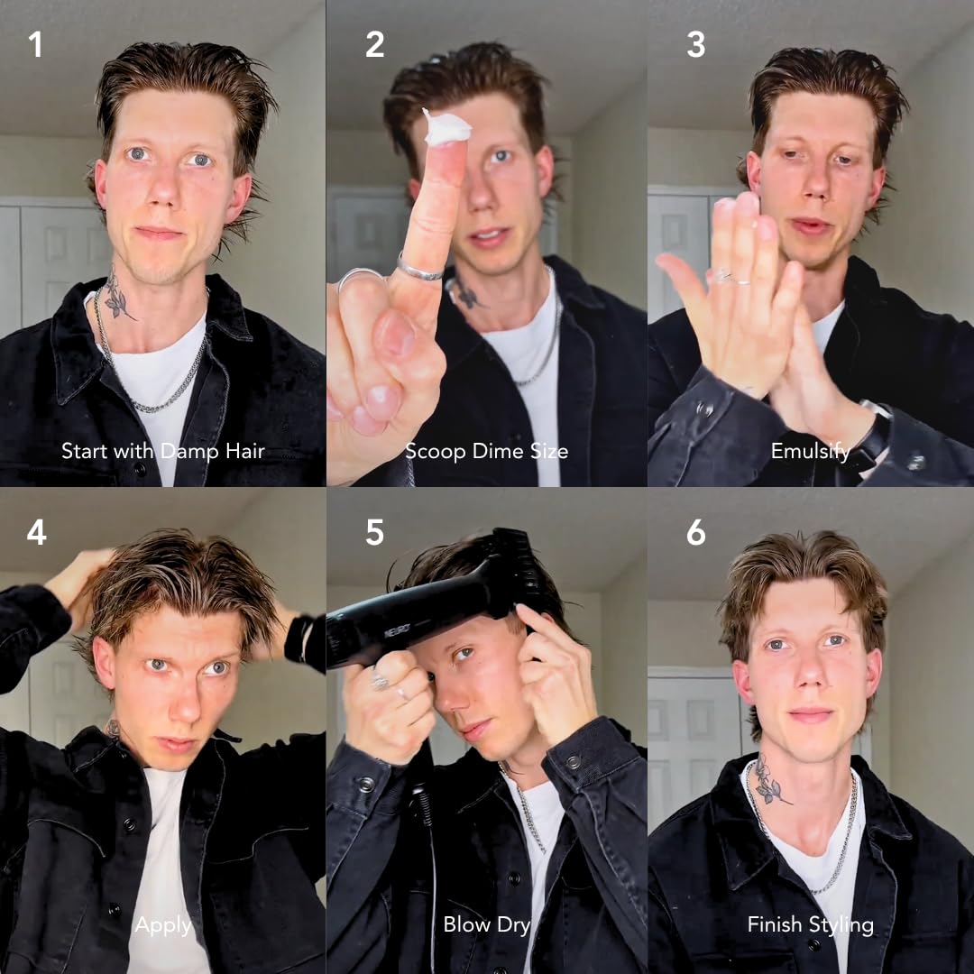 BLUMAAN Matte Cream Clay - Medium to High Hold Matte Finish - Versatile, Easy To Apply, Weightless Control, Quick Effortless Texture with Natural Ingredients - 71 ml/2.5 oz